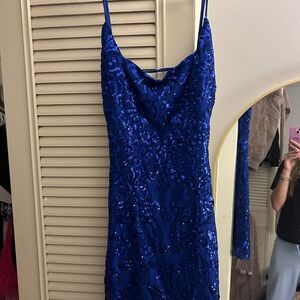 Elegant Blue Sequin Dress